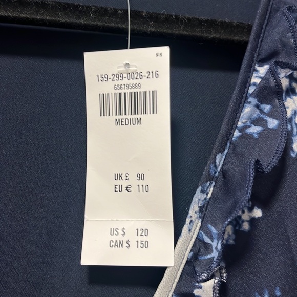 Navy Floral Abercrombie and Fitch Long Sleeve Dress - Picture 5 of 12